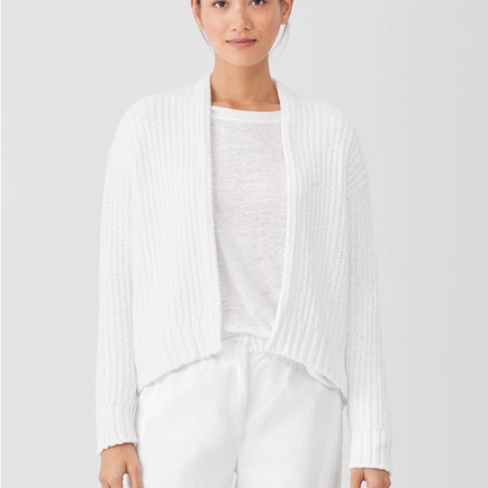 Eileen Fisher Peruvian Organic Cotton Crimp Cardigan